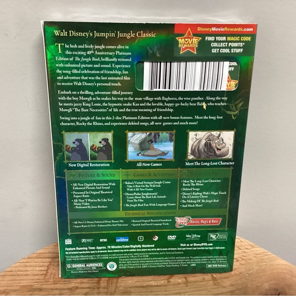 🟢 New & Sealed - Walt Disney’s The Jungle Book on DVD - Platinum Edition - 40th - Picture 5 of 12